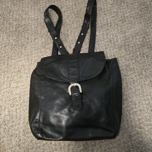 Rare Vintage Ralph Lauren Black Leather Mini Backpack